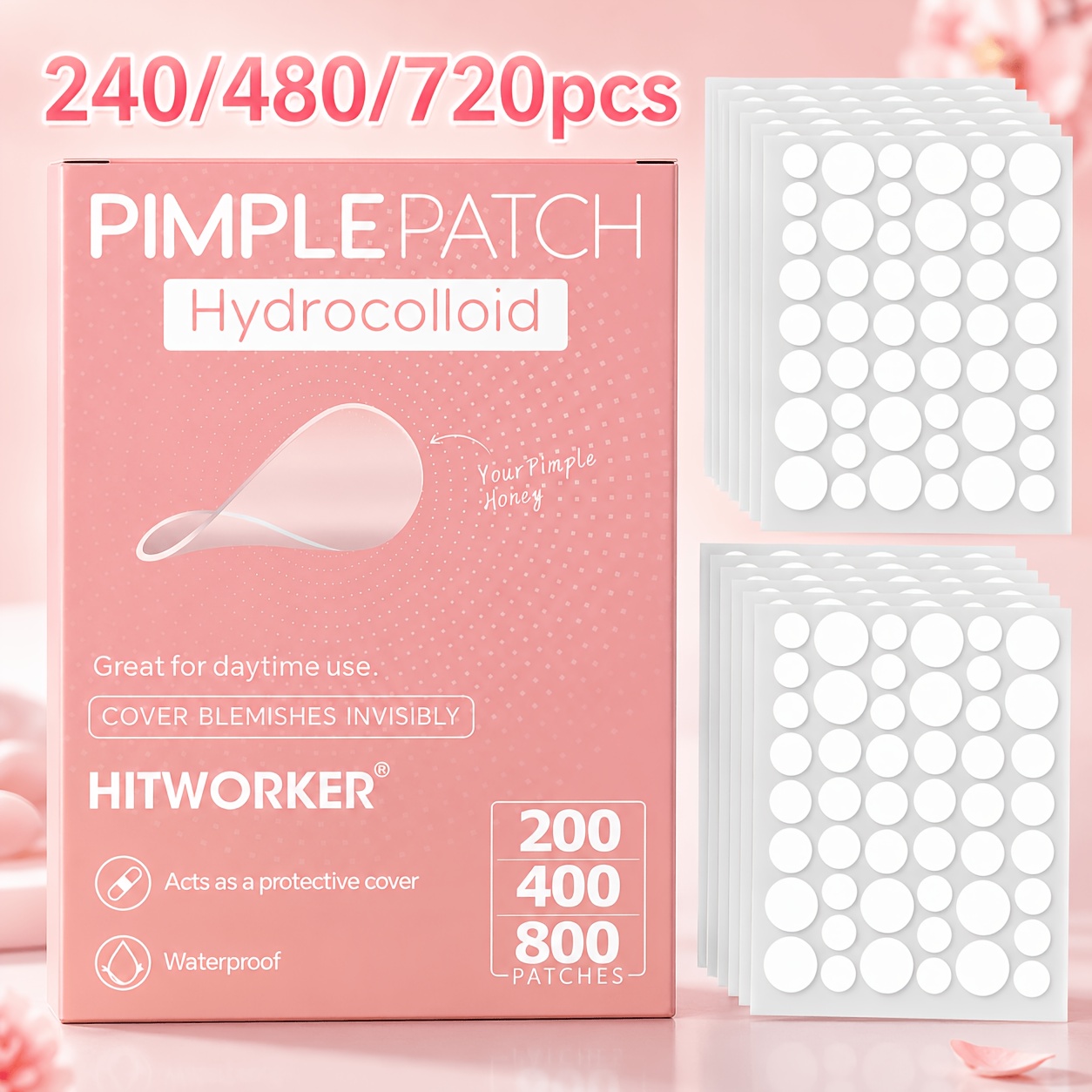 Tea Tree Spot Treatment - 240/480/720 stuks Hydrocolloïde puistpleisters, Tea Tree